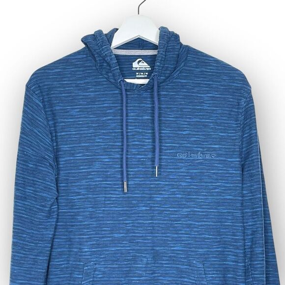 Quiksilver Kentin Hoody Hooded Shirt Heather Blue Modern Fit Men’s Size Medium - Picture 3 of 11